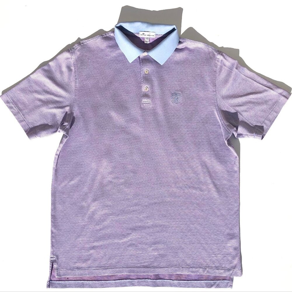 Peter Millar Polo Shirt Men L Large cotton short sleeve golf embroidered logo